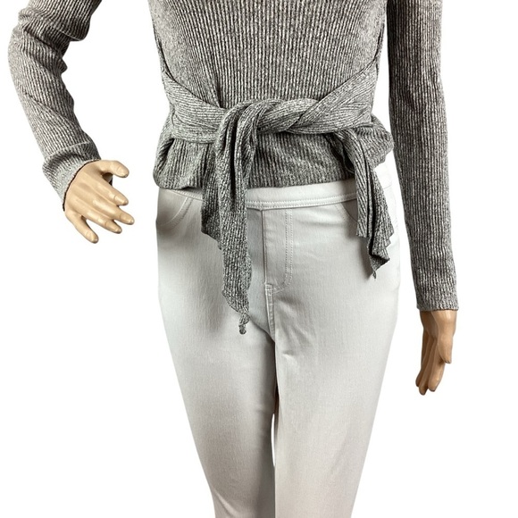 Zara Ribbed Crop Sweater Size S Gray - Picture 3 of 7